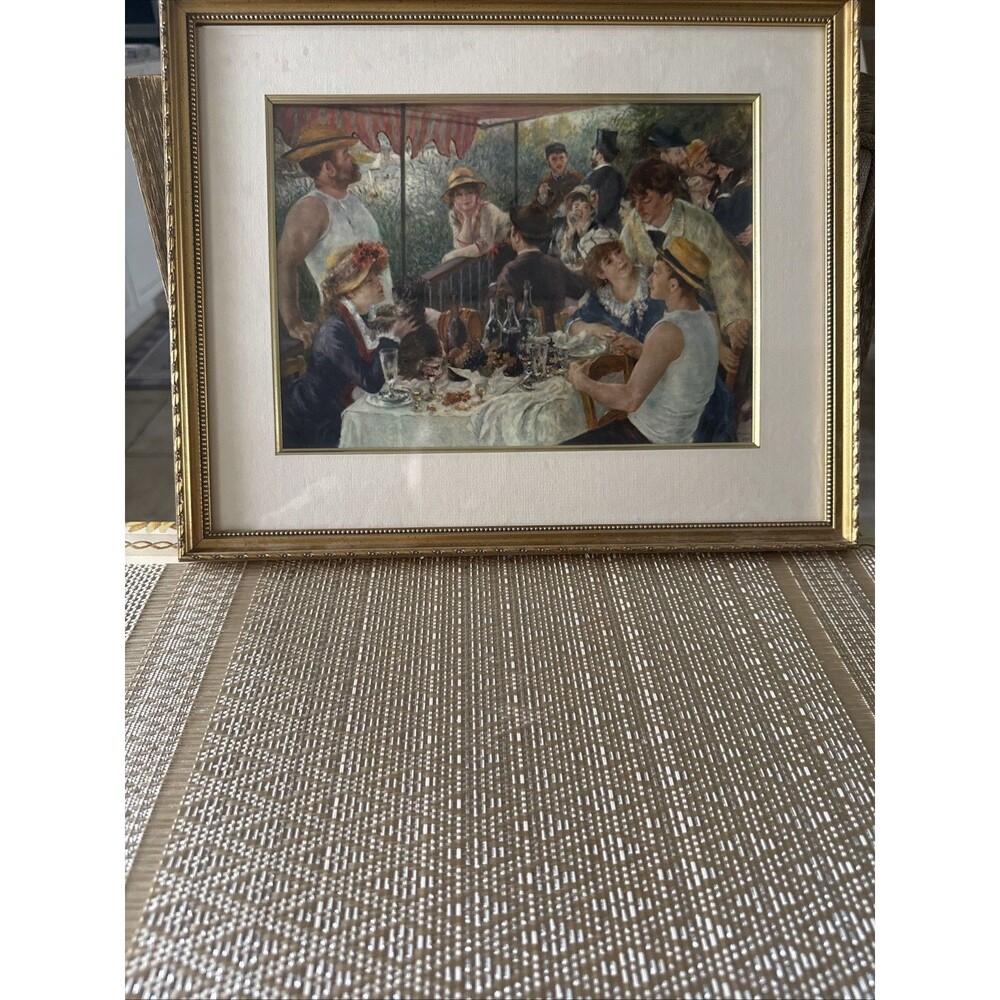 Vintage Renoir “Luncheon of the Boating Party” Gold Color Framed Art Print 12x15